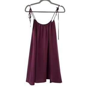 Jenni Kayne Silk Tie Strap Silk Cami in Burgundy Size Extra Small